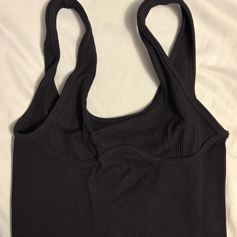 Chic Black Ribbed Jumpsuit - Picture 3 of 5
